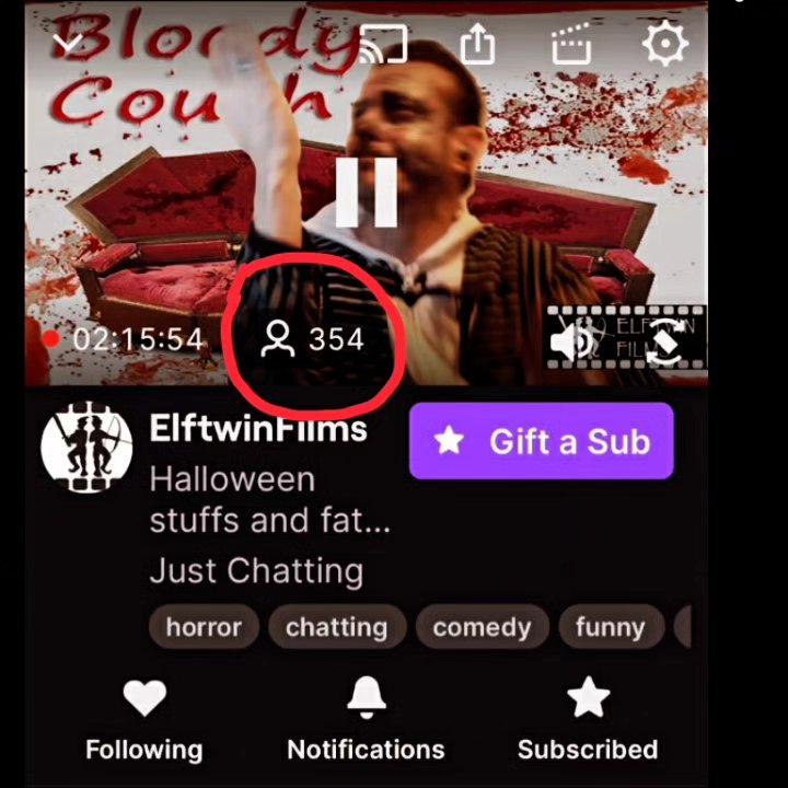 354 people having good spooky fun, on my Twitch channel, is a KILLER way to start Halloween!!!.
What fun!!! You guys ROCK!!!!! 
#Elftwinfilms #twitch #stream #livestream #halloween #zombiedave #grrr #