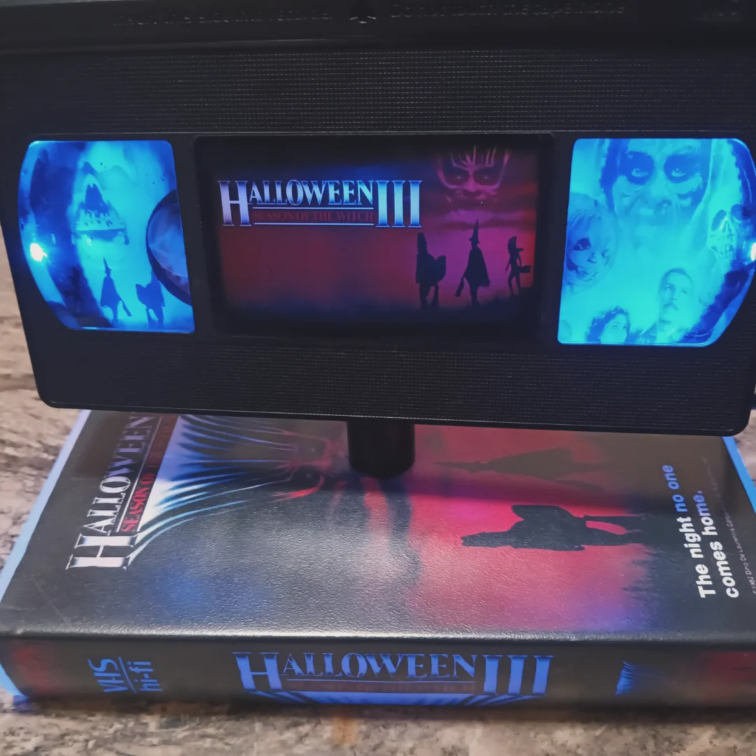 HUGE THANK YOU to @atlantia_skye for the HORRIBLY AMAZING B DAY GIFT!!! It's an actual VHS tape of one of my favorite movies Halloween 3 , & it's a Lamp!!! 
In the immortal words of Brick Tamblyn - 
