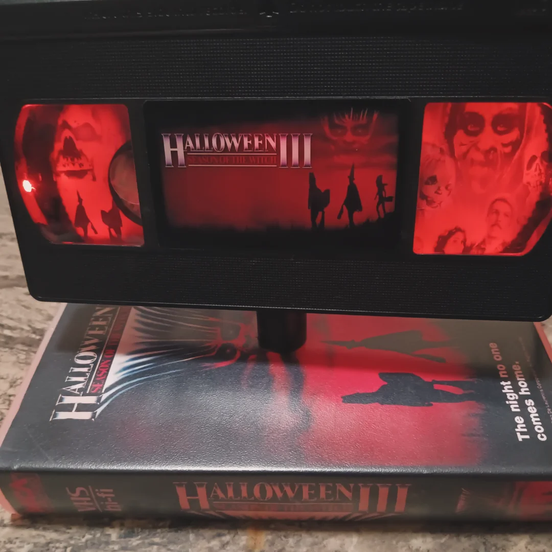 HUGE THANK YOU to @atlantia_skye for the HORRIBLY AMAZING B DAY GIFT!!! It's an actual VHS tape of one of my favorite movies Halloween 3 , & it's a Lamp!!! 
In the immortal words of Brick Tamblyn - 