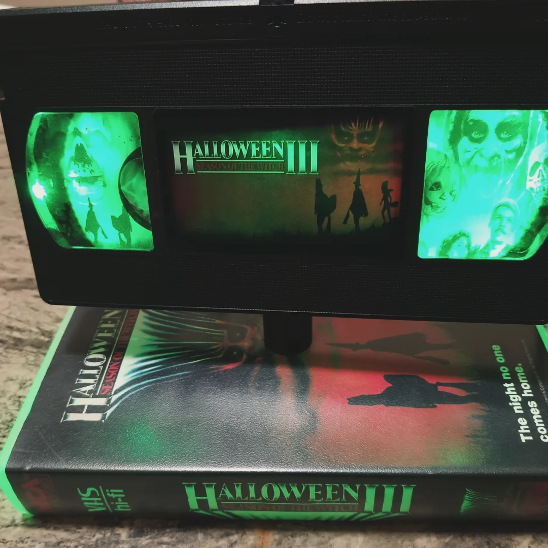 HUGE THANK YOU to @atlantia_skye for the HORRIBLY AMAZING B DAY GIFT!!! It's an actual VHS tape of one of my favorite movies Halloween 3 , & it's a Lamp!!! 
In the immortal words of Brick Tamblyn - 